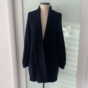 Gap Vintage Black Cotton Open Front Women's Sweater, size XL